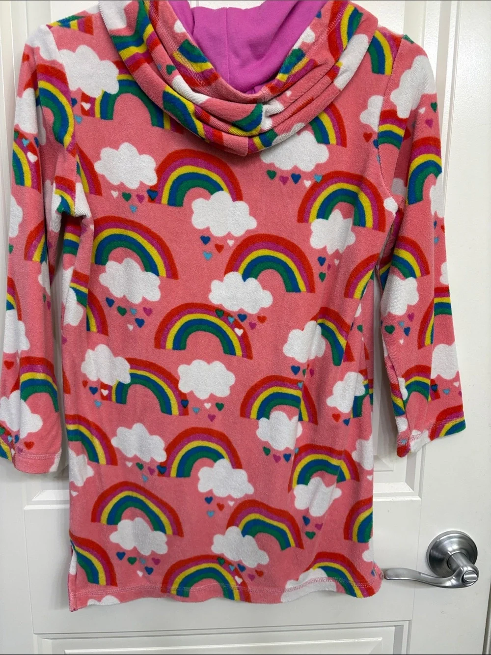 Boden Pink Rainbow & Cloud Kids Hoodie Coverup Pool Towel Vacation Beach